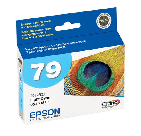 Epson (79) Stylus Photo 1400 Artisan 1430 Claria High Capacity Light Cyan Ink Cartridge (800 Yield)